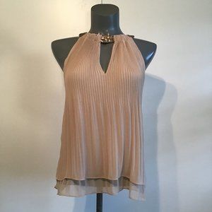 Moon Collection Sleeveless Pleated Halter Blouse Size S